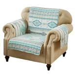 Reversible Phoenix Arm Chair Furniture Protector Slipcover Turquoise - Greenland Home Fashions