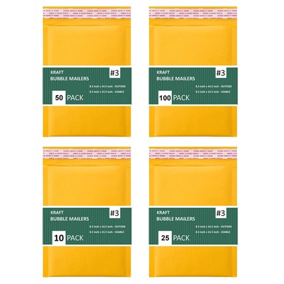 Link #3 8.5 X 14 Kraft Paper Bubble Mailers Padded Self Seal Shipping  Envelopes Pack Of 10/25/50/100 : Target