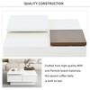 Vynxaria Movable Top Coffee Table, Modern Square Wood Coffee Table with High Gloss finish, 4 Hidden Storage Drawers for Living Room - 3 of 4