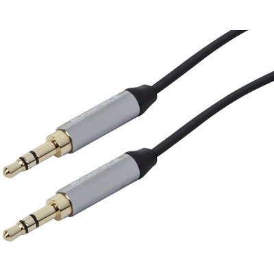 Monoprice Audio Cable - 3 Feet - Black | 3.5mm Stereo Male Plug to 3.5mm Stereo Male Plug, Gold Plated