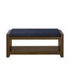 KWPZQEB Large Rectangular Upholstered Linen Fabric Ottoman Bench, Padded Bench with Solid Wood Shelf- for Bedroom Living Room - 4 of 4