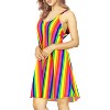 LA LEELA Women's Vacay Summer Beachwear Honeymoon Lounge Flag Rainbow Stripe Beach Dress Slip Chemise - 2 of 4