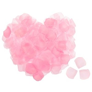 Unique Bargains Faux Silk Artificial Flower Rose Petals for Wedding Decoration 2x2 Inch 3200 Pcs Light Pink - 1 of 3