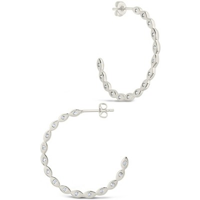 SHINE by Sterling Forever Ezell Hoop Earrings