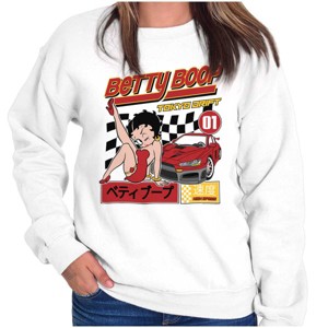Betty Boop Kanji Tokyo Drift Racecar Women Crewneck Sweatshirt