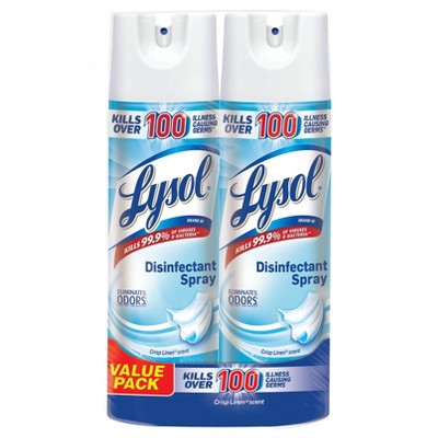 Lysol Crisp Linen Disinfectant Spray - 2pk/12.5oz