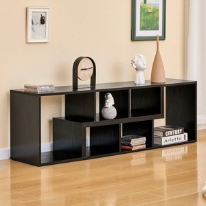 Bellemave Cube Storage Bookcase, Expandable Wood Grain Display