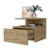 TIRAMISUBEST Floating Nightstand with Two Shelves, Warm-Toned Bedroom Storage - 2 of 4