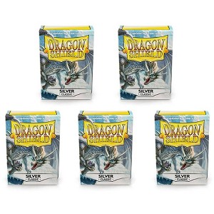 Dragon Shield 5 Packs Dragon Shield Classic Silver Standard Size 100 ct Card Sleeves Value Bundle! - 1 of 4