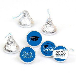 Big Dot of Happiness 2026 Blue Graduation Party Round Candy Sticker Favors - Labels Fits Chocolate Candy (1 Sheet of 108) - 1 of 4