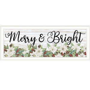 HomeRoots Merry and Bright White Framed Print Wall Art - 1 of 3