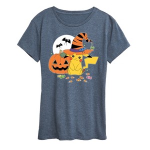 Women's - Pokémon - Witch Pikachu With Candy Short Sleeve Graphic T-Shirt - 1 of 4