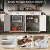 YOOCOZZ Farmhouse Rolling Kitchen Island Cart with Drop Leaf, Power Outlet and Ample Storage Space - 4 of 4