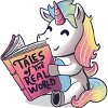 Junior's Design By Humans Tales of the Real World Funny Unicorn By EduEly T-Shirt - 2 of 3