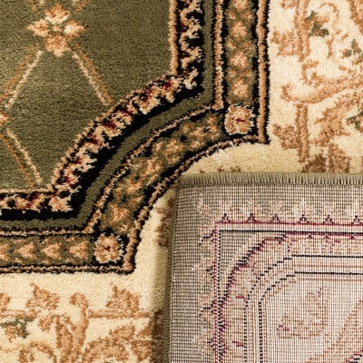 Sage and Ivory Traditional Synthetic Runner Rug