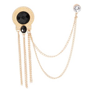 Unique Bargains Bouquet Coat Hat Bag Hanging Fashion Round Gem Tassel Chain Brooch Pins 1 Pc - 1 of 4