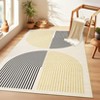 COZONY Modern Geometric Arch Black Washable Low Pile Area Rug - 2 of 4