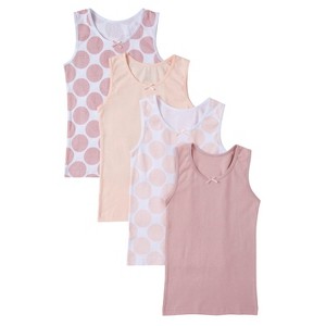 Sportoli Girls Ultra Soft 100% Cotton Tagless Tank Undershirts 4-Pack - 1 of 4