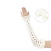 INSPIRE CHIC Women's Long Stretchy Bowknot Fingerless Arm Satin Y2K Lolita Sleeves Gloves 1Pair - 3 of 4