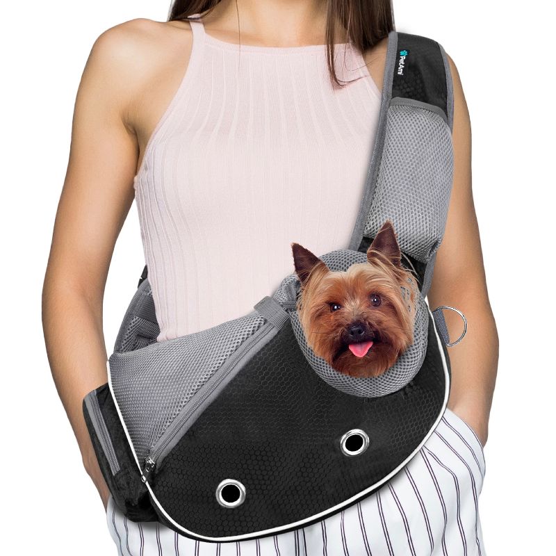 PetAmi Dog Sling Carrier, Puppy Purse Traveling Carrying Bag to Wear, Cat Adjustable Crossbody Travel Pet Pouch, 1 of 8