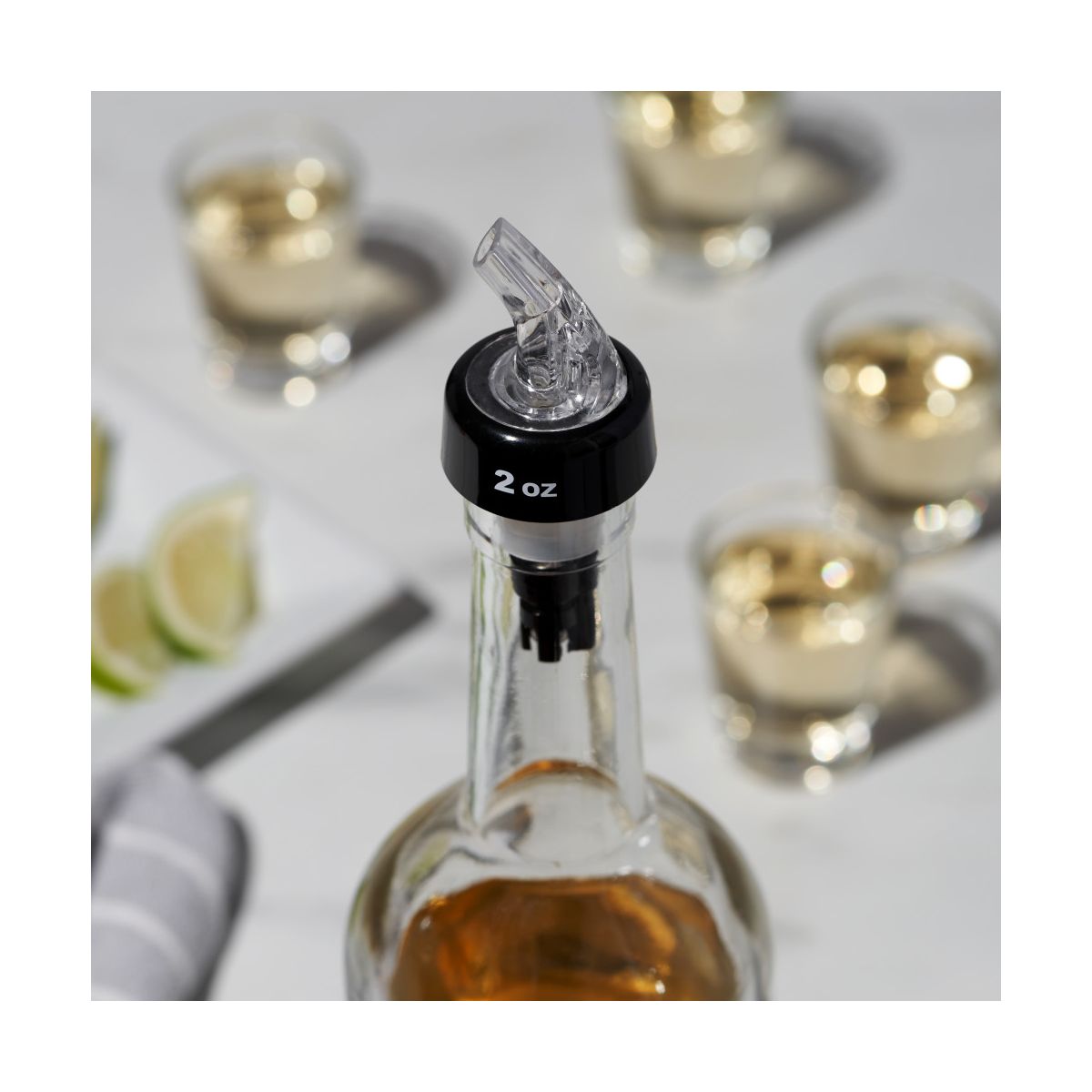 True Ace Measured Bottle Spout, 2 oz Drip-Free Durable Plastic Pourer for Wine, Liquor, Fits Standard Bottles for Game Night, Home Bar Gifts, Set of 1 - thumbnail 4