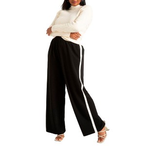 ELOQUII Women's Plus Size Track Pant With Side Stripe - 1 of 4