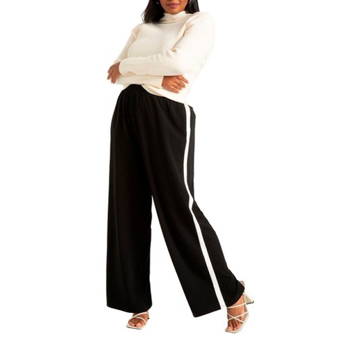 Eloquii Women's Plus Size Wide Leg Pant With Side Stripe : Target