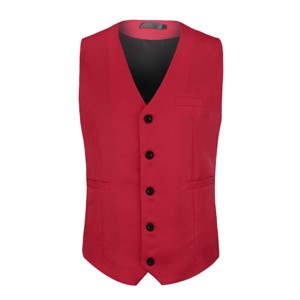Cloudstyle Mens V-Neck Dress Suit Business Casual Suit Vest Waistcoat 5 Button Slim Fit - 1 of 4