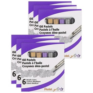 Pentel Arts Oil Pastels Metallic 6/Pack 6 Packs/Bundle (PTAPHNM6-6) - 1 of 2