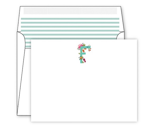 Die -Cut Social Set Vintage Floral Monogram - F