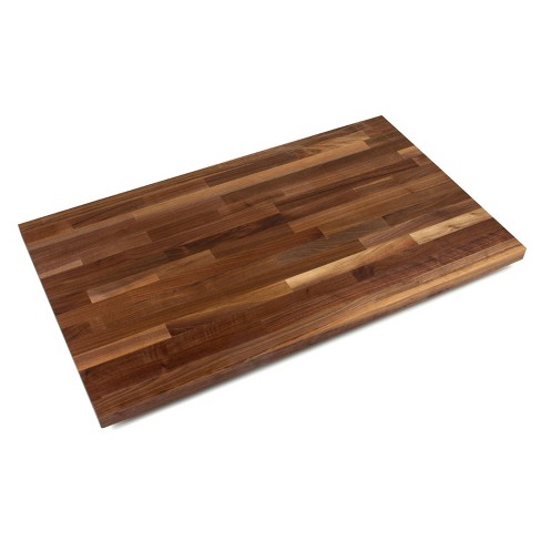 John Boos Edge-Grain Walnut Square Cutting Board with Feet 9 x 9