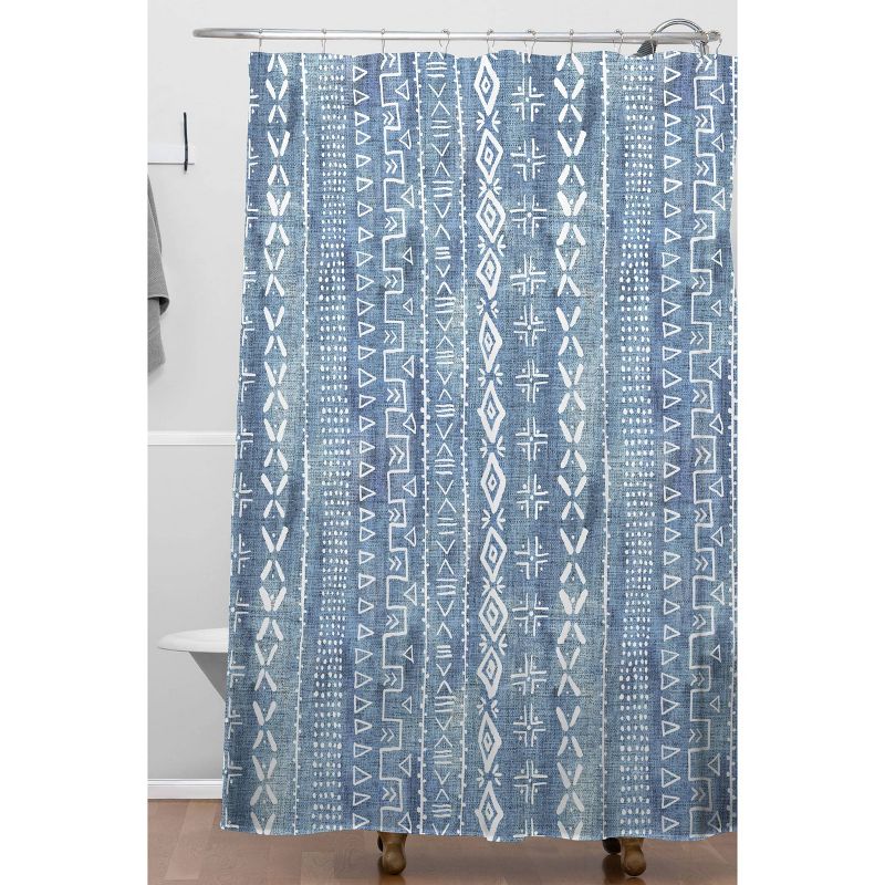 Schatzi Modern Mudcloth Light Shower Curtain Blue - Deny Designs, 3 of 6