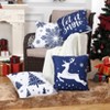 Christmas Pillow Covers 18x18 Set of 4 Velvet Xmas Tree Snowflakes Reindeer Winter Throw Cushion Case, Soft Pillowcases for Holiday Decor Sofa Couch - 4 of 4
