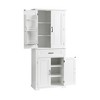 Gulches White Bathroom Storage Cabinet - 4 Doors, 1 Drawer & Adjustable Shelf, Anti-Tipping Device, Water-Proof MDF Storage Furniture for Home - 4 of 4