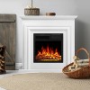 ZAFRO Electric Fireplace Mantel Wooden Surround Firebox, 36" White TV Stand with Freestanding ,  Adjustable Led Flame, 750W/1500w - 2 of 4