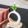 ChicFurnit Decorative Vases Elegant Flower Vase Jarron Florero Round Vase Tabletop Vase Modern Vase for Living Room Decor, White, 11"*3.1"*12" - 3 of 4