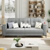 Jojoka Modern Sofa Bed, 3-Seat Upholstered Couch with Storage Armrests, Cup Holder and Side Pockets for Living Room - 2 of 4