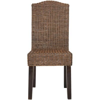 Odette High Back Brown Rattan Dining Chair Set
