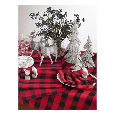 Red and Black Buffalo Plaid Cotton-Poly Table Runner, 16" x 72"