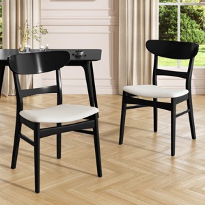 Dining Chairs Set of 2 Mid-Century Upholstered with Rubberwood Legs & Wide Seat for Dining Room or Kitchen-Baofuwish - 1 of 4