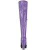 Allegra K Women's Platform Heels Chunky Heel Over Knee High Boots - 4 of 4