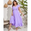 Plus Size Sleeveless Floral Hem Pocket Long Dress for Women Summer Casual Boho Maxi Dress - 2 of 4
