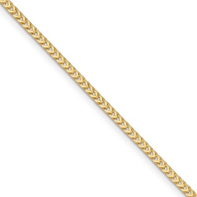 Black Bow Jewelry 2mm, 14k Yellow Gold, Solid Franco Chain Necklace