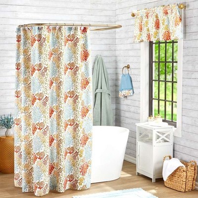 Colorful Floral Polyester Rod Pocket Valance