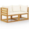 vidaXL Patio Loveseat Outdoor Patio 2 Seater Sofa with Cushions for Balcony - Cream - 2 of 4