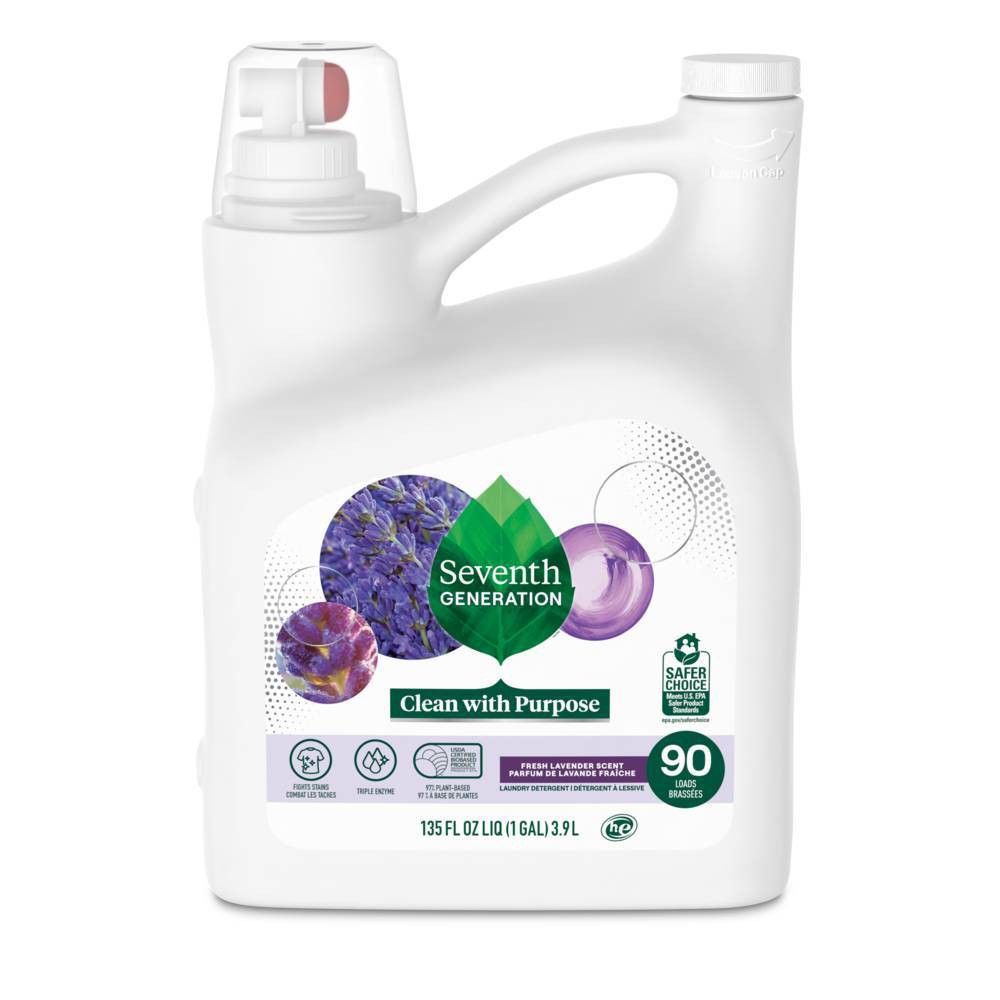 Seventh Generation Liquid Laundry Detergent Soap - Fresh Lavender Scent - 90 Loads/135 fl oz