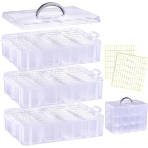 56-Piece Bead Organizer with 3-Tier Stackable Case, 4-Size Small Plastic Containers for Crafts & Jewelry - 1 of 4