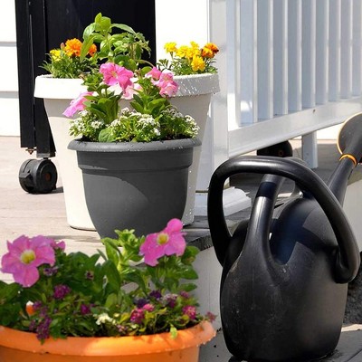 Bloem 21'' Charcoal Gray Self-Watering Durable Plastic Planter