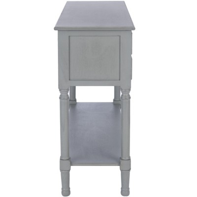Distressed Gray Pine Wood Console Table with Storage