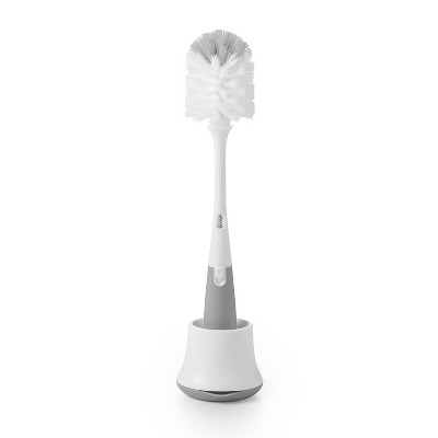 OXO TOT Bottle Brush with Detail Cleaner & Stand - Gray